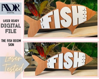 SVG The Fish Room Sign, 18" Custom Fish Decor, Fishing, Digital Download, Laser File, Laser Cut Sign