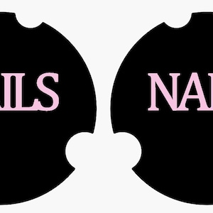 SVG Nagel Display Werkzeug für linke und rechte Hand, digitaler Download, Vorlage, Laserschneider, Lasergravur, QR-Code-Zeichen