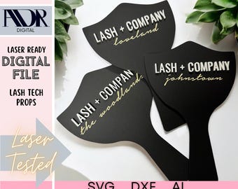 SVG Lash Tech Prop, Prop for Social Media Handles, Lash Tech Business, Laser Cut File, Digital Download