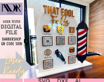 SVG Barbershop Sign - Digital Download
