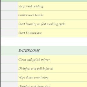 Airbnb Cleaning List - Airbnb Cleaning Checklist - Cleaning Checklist