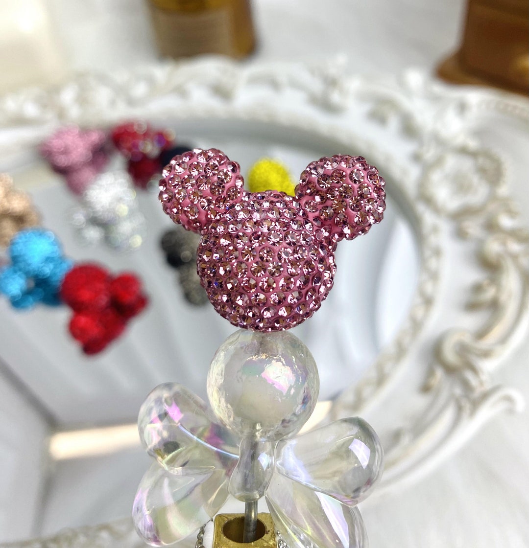Mickey Mouse Rhinestone Beads / Minnie Mouse Head Beads / Mouse Bling