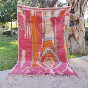 Boujaad rug -- Moroccan rug huge - bohemian red rug - berber carpet-Colorful handmade-vintage wool rug, living room rug