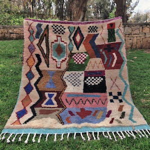 Beni Ourain Area Rug, Gift Area Rug For Bed Room, Boujaad rug 8x10, Handwoven Moroccan Rug, Authentic Boujaad Wool rug, Custom area rug