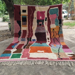 Custom Boujad Wool Rug: Authentic Moroccan Berber Carpet