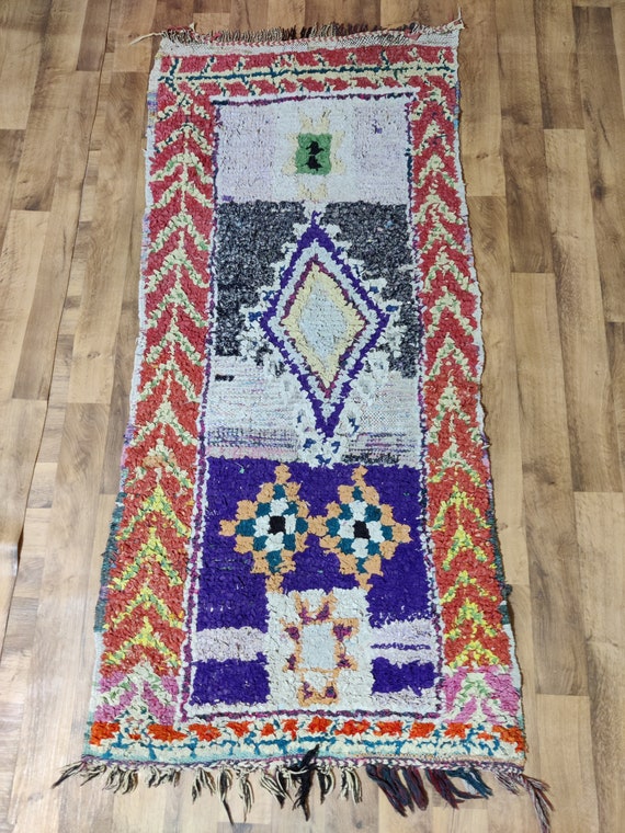 ヴィンテージ ブシュルイットラグ：1990年代のモロッコ製ラグ、190 x