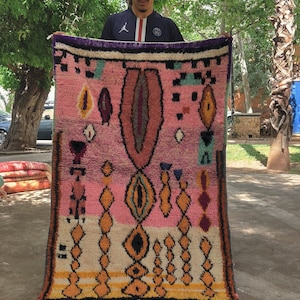 Beni Ourain Teppich, Marokkanischer Vintage Teppich, Berber Teppich Läufer, Geschenk Teppich Für Wohnzimmer, Handgefertigte Kunst Teppich, Boujaad Teppich Für Zuhause