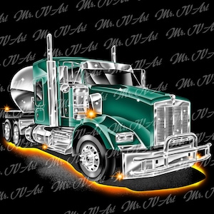 Kenworth Truck Art – Digital Download, Semi Truck Wall Print, Trucker Gift Idea