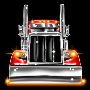 Slammed Peterbilt Truck Digitale Kunst – Lowrider Semi Wanddruck, Big Rig Poster, Farbwechsel Optional