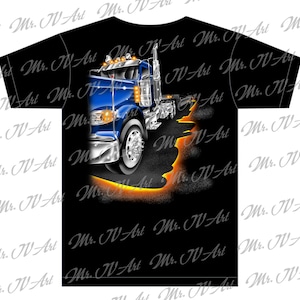 Slammed Truck and Trailer Custom T-Shirt Art