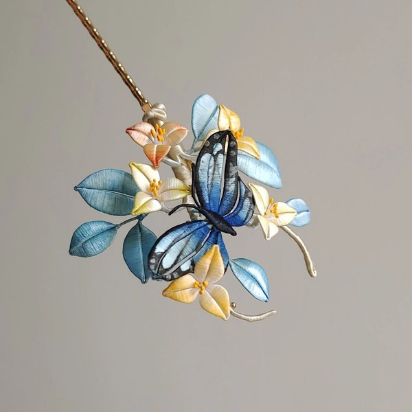 Silk Flowers Hair Etsy