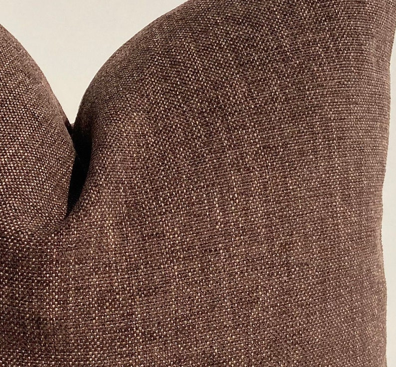 Chocolate Brown Textured Linen Pillows Cover Luxury Brown Etsy