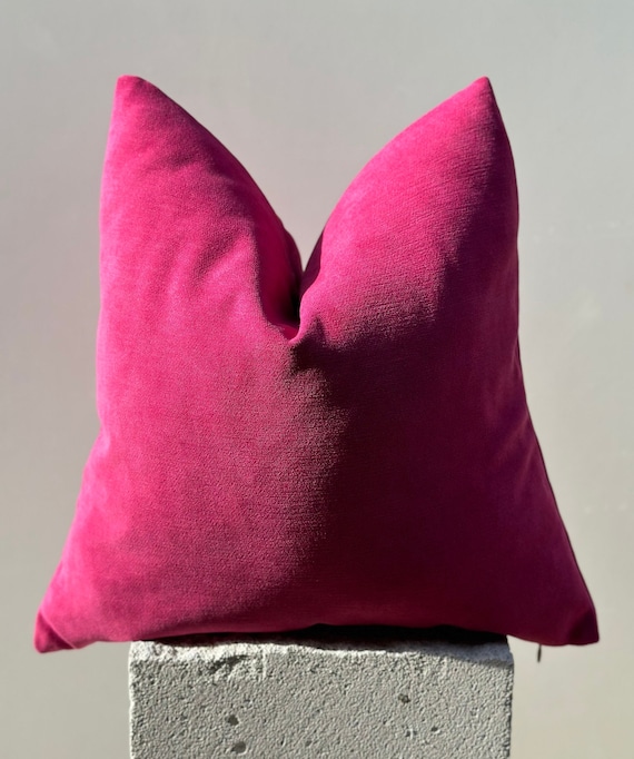 Pink Solid Chenille Pillow Cover, Woven Textured Pillow, Thick Pink Fabric, Pink Decor Cushion Cover, Home Gift, Custom Size Pillow