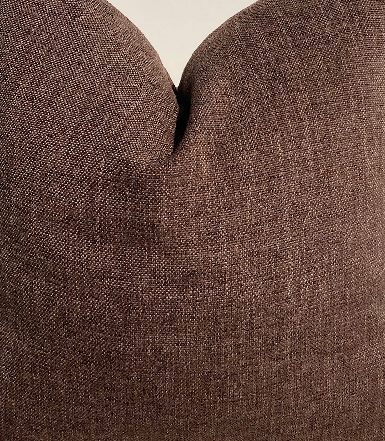 Chocolate Brown Textured Linen Pillows Cover Luxury Brown Etsy