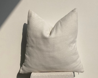 White Solid Pillow Cover, White Throw Pillow,  White Accent Pillow, Natural Linen White Cushion Cover, White Decorative Pillow Cover