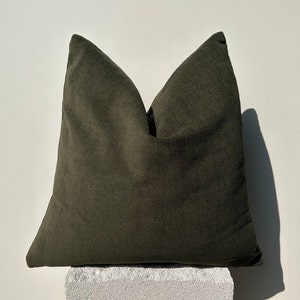 Army Green Chenille Pillow Cover, Christmas, Sofa Pillow Cover, Green Textured Pillow, Green Euro Sham, Dark Moss Green Cover