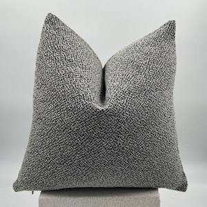 Black and White Trend Luxury Chenille Pillow Cover, Linen Pillow Cover,Soft Textured Linen Pillow, Decorative Pillow, Black White and Gray