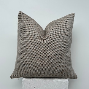Yellow and Beige Basket-weave Woven Pillow Cover, Geometric Linen Textured Thick Fabric,Basket-weave Yelow Linen Sofa Pillow, Gift for her