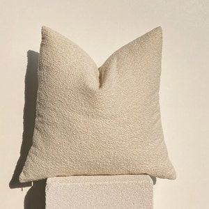 Beige Boucle Pillow Cover, Oatmeal Boucle Euro Sham, Textured Pillowcase,  Boho Home Decor Pillow, Beige Cushion Cover,Halloween Gift