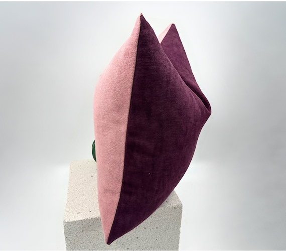 Aubergine Purple and Blush Chenille Throw Pillow Cover Plum Purple Decorative Pillow Double sided Design Throw Pillows Blush Throw Pillow Etsy UK