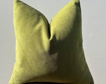 Green Chenille Pillow Cover, Lime Green Toss Pillow, Chartreuse Decotative Pillowcase, Throw Green Pillow Cover, Mother's day