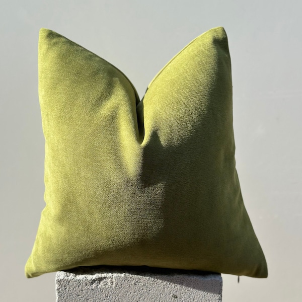 Green Chenille Pillow Cover, Lime Green Toss Pillow, Chartreuse Decotative Pillowcase, Christmas Pillow, Throw Green Pillow Cover