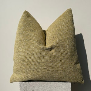 Yellow and Blue Pillow Cover, Textured Chenille Pillow Case, Yellow Throw Pillow, Sofa Chenille Cushion, Yellow Euro Sham, Custom Size