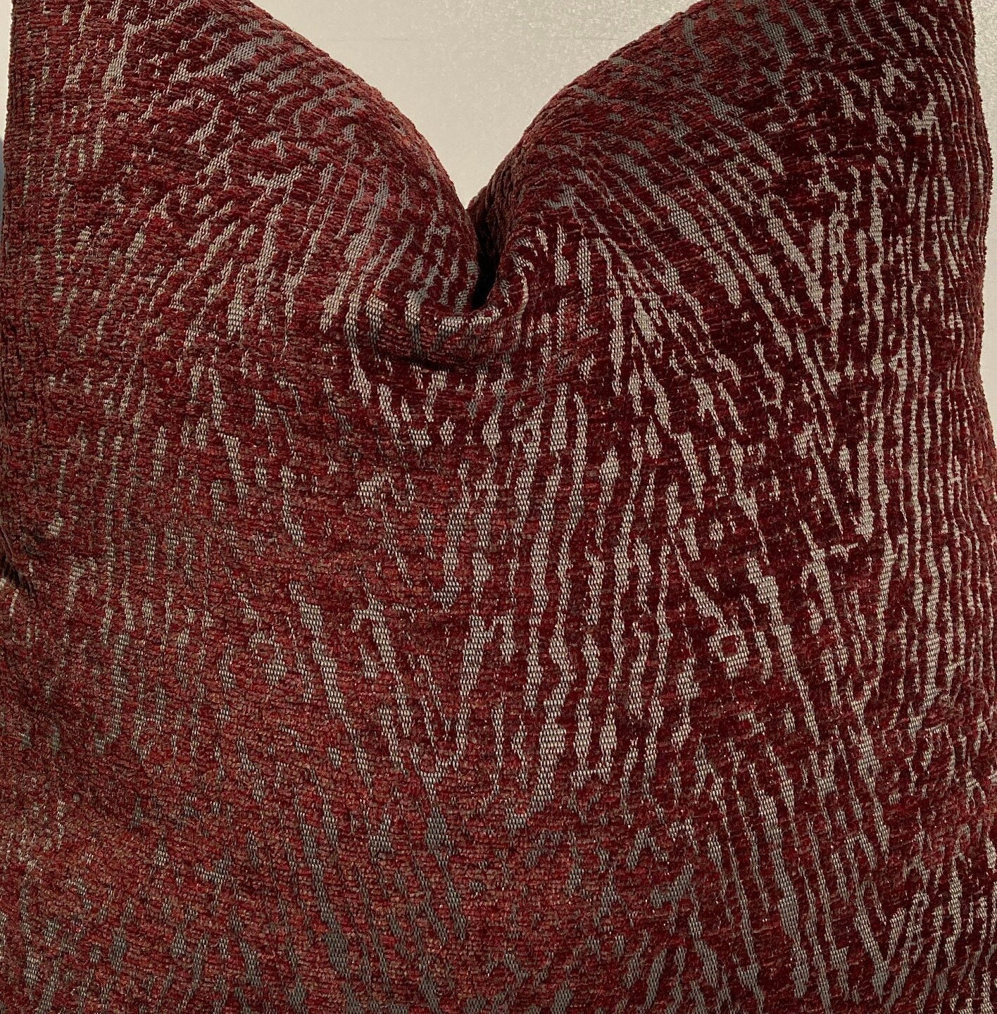 Burgundy Pillow Cover Burgundy and Grey Throw Pillow Etsy