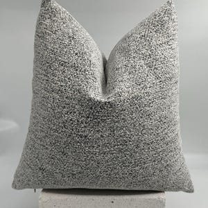 Black and White Spotted Chenille Pillowcase,Black and White Woven Cushion Cover, Textured Pillow Cover Black and White Euro Sham,Custom Size
