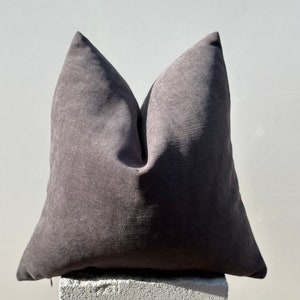 Charcoal Gray Solid Chenille Pillow Cover,  Sofa Pillow Cover, Throw Textured Pillow, Gray Euro Sham, Modern Cushion Cover, Custom Size