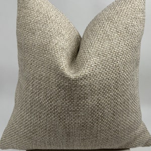 Beige and Cream Basket-weave Woven linen Pillow Cover,Geometric Linen Textured Thick Fabric,Beige Linen Pillow, Designer Cushion,Custom Size