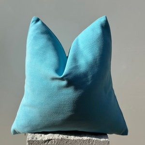 Baby Blue Chenille Pillow Cover, Modern Sofa Pillowcase, Blue Accent Pillow, Light Blue Throw Pillow, Textured Woven Thick Fabric