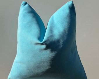 Baby Blue Chenille Pillow Cover, Modern Sofa Pillowcase, Blue Accent Pillow, Light Blue Throw Pillow, Textured Woven Thick Fabric
