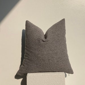 Gray Boucle Pillow Cover , Gray Teddy Euro Sham, Gray Accent Pillow, Teddy Boucle  Pillow, Sherpa  Cushion Cover, Custom Size Pillow