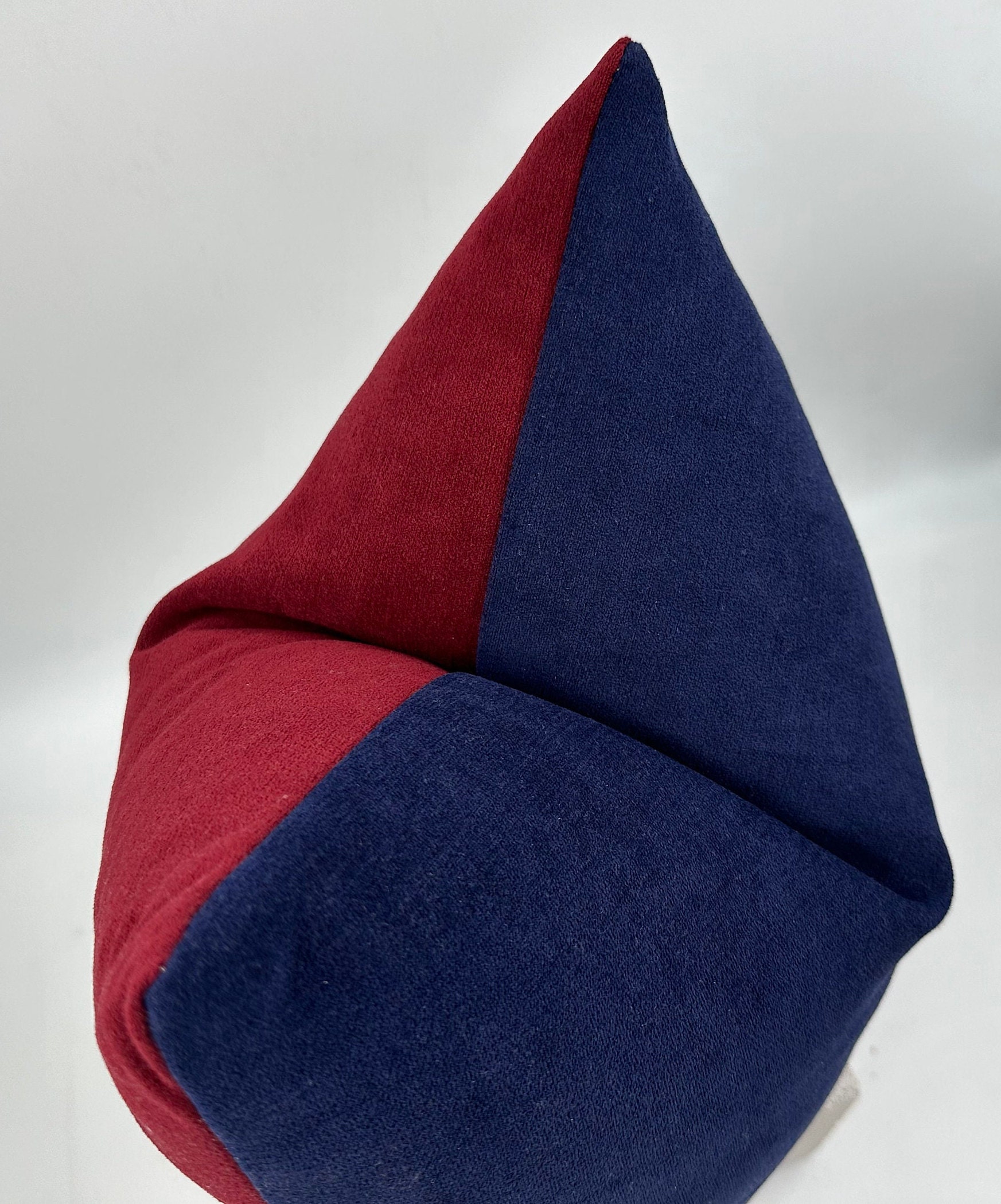 Navy Blue and Claret Red Chenille Throw Pillow Cover,claret Red