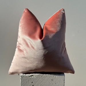 Iridescent Blush Pillow Case, Rose Decorative Pillow Cover, Pink Throw Pillow, Solid Pink Cushion Cover, Accent Pillow Cover, Custom Size