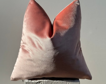 Iridescent Blush Pillow Case, Rose Decorative Pillow Cover, Pink Throw Pillow, Solid Pink Cushion Cover, Accent Pillow Cover, Custom Size