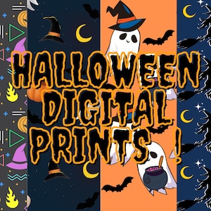 Halloween Digital Paper Prints | Craft Supplies