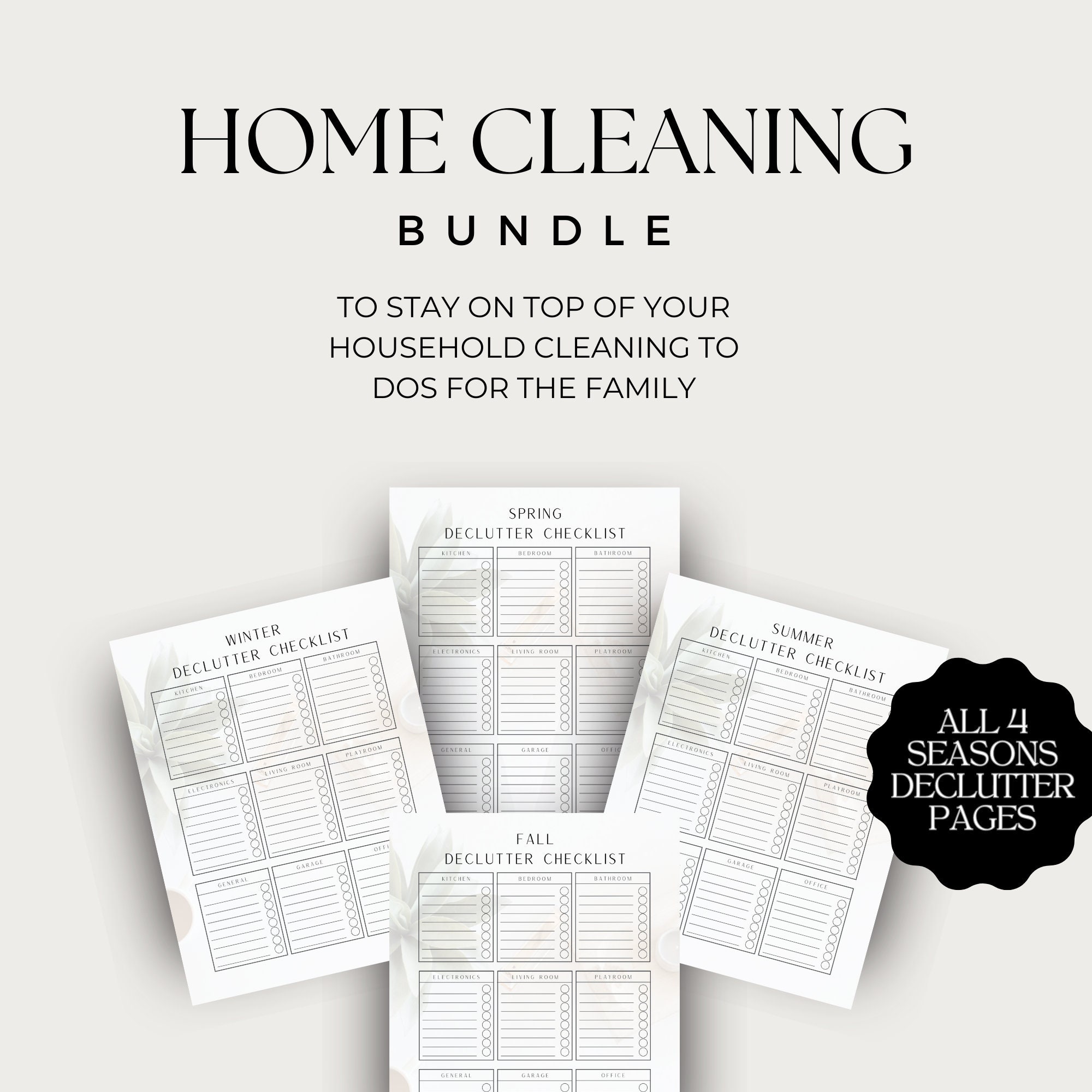 Home Cleaning Printable Templates, Printable Cleaning Set, Schedule, 8 ...
