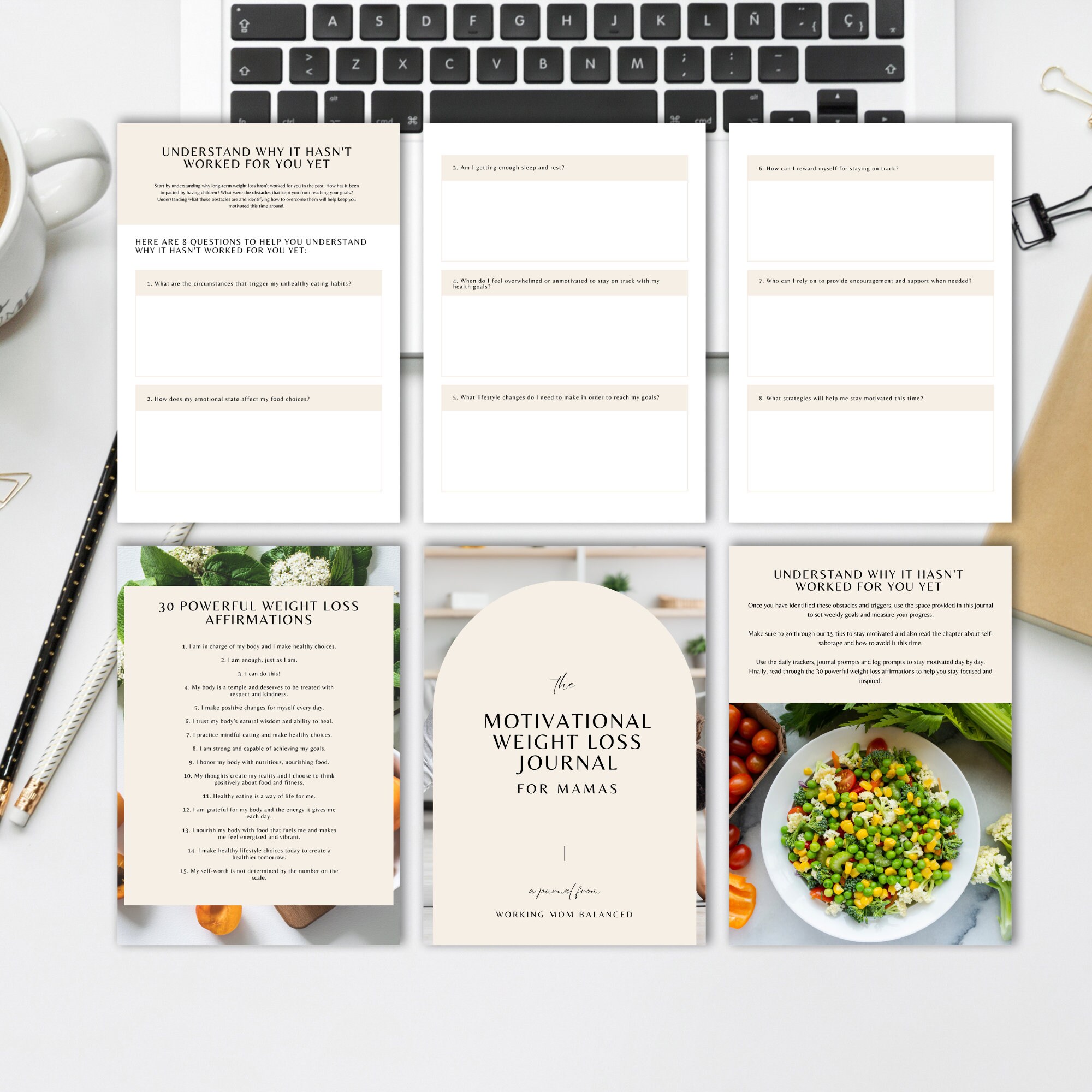 Weight Loss Journal for Moms Working Mom Workout Planner - Etsy