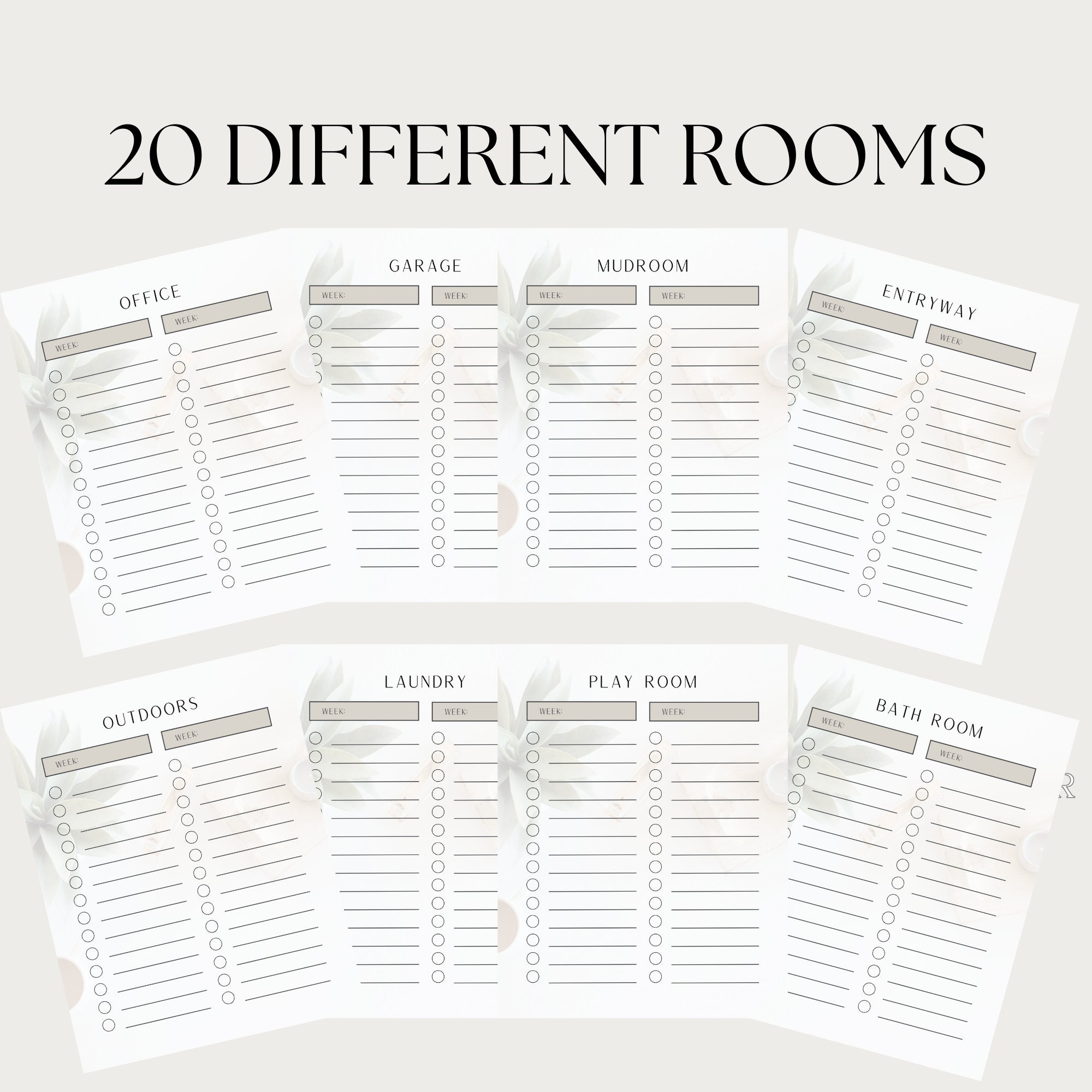 Home Cleaning Printable Templates, Printable Cleaning Set, Schedule, 8 ...