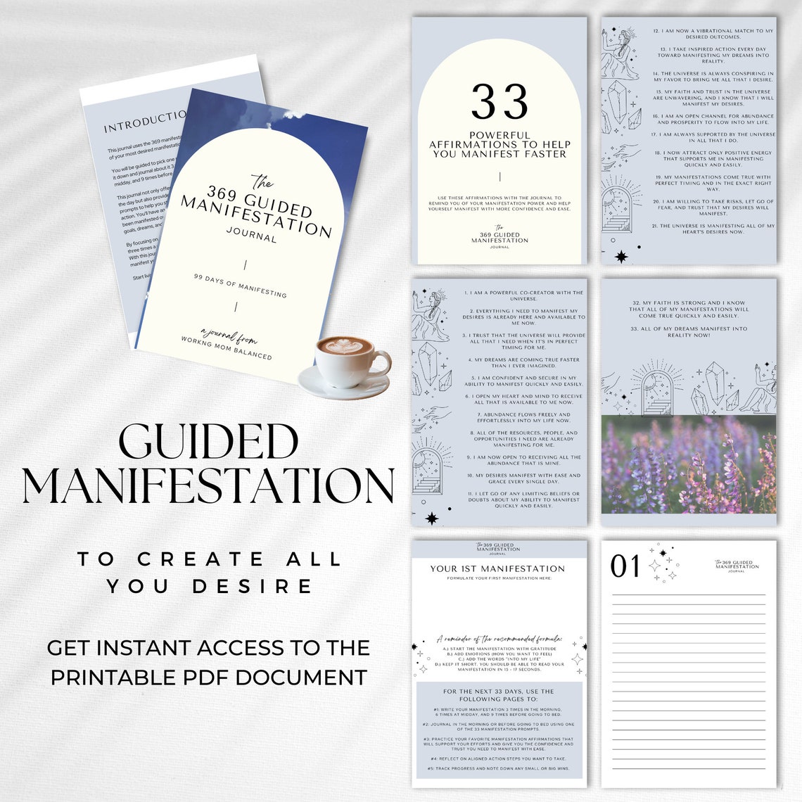 Guided Manifestation Journal, 369 Manifestation Technique, Printable ...