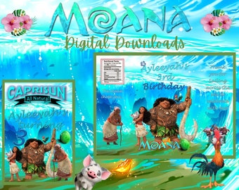 Moana Chip tassen, op maat gemaakte gunsten, feest, bruiloften, verjaardag, chips, labels, geanimeerd, Disney