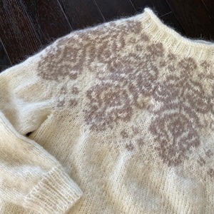 Hand knit Nordic pattern pullover sweater