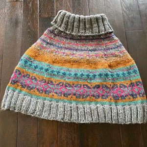 Hand knit Alpaca Capelet with high collar