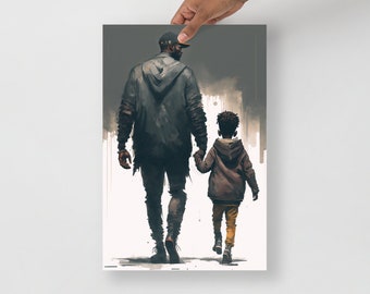 Father and Son, Afrocentric, Africans American, Afrocentric art, POSTER, African, African art, Black art, black man,