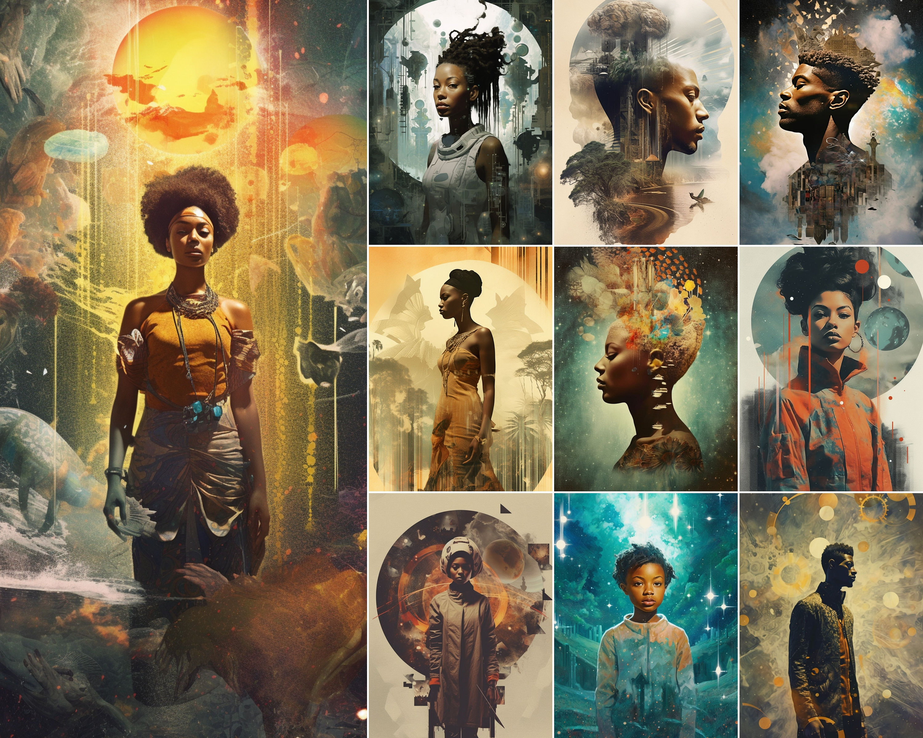 40 Afrofuturistic Printable Art Afrofuturism Surreal African