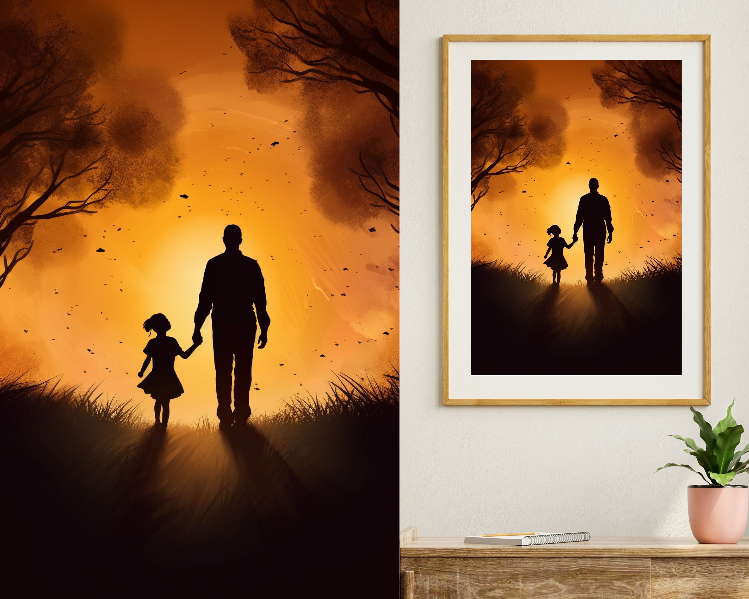 10 Printable Artworks, Father and Daughter, African American ...