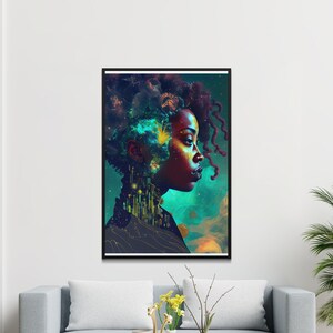 Afrofuturism, Afrocentric, African American, Afrocentric art, INSTANT DOWNLOAD, African, African art, Afrofuturistic, black people,