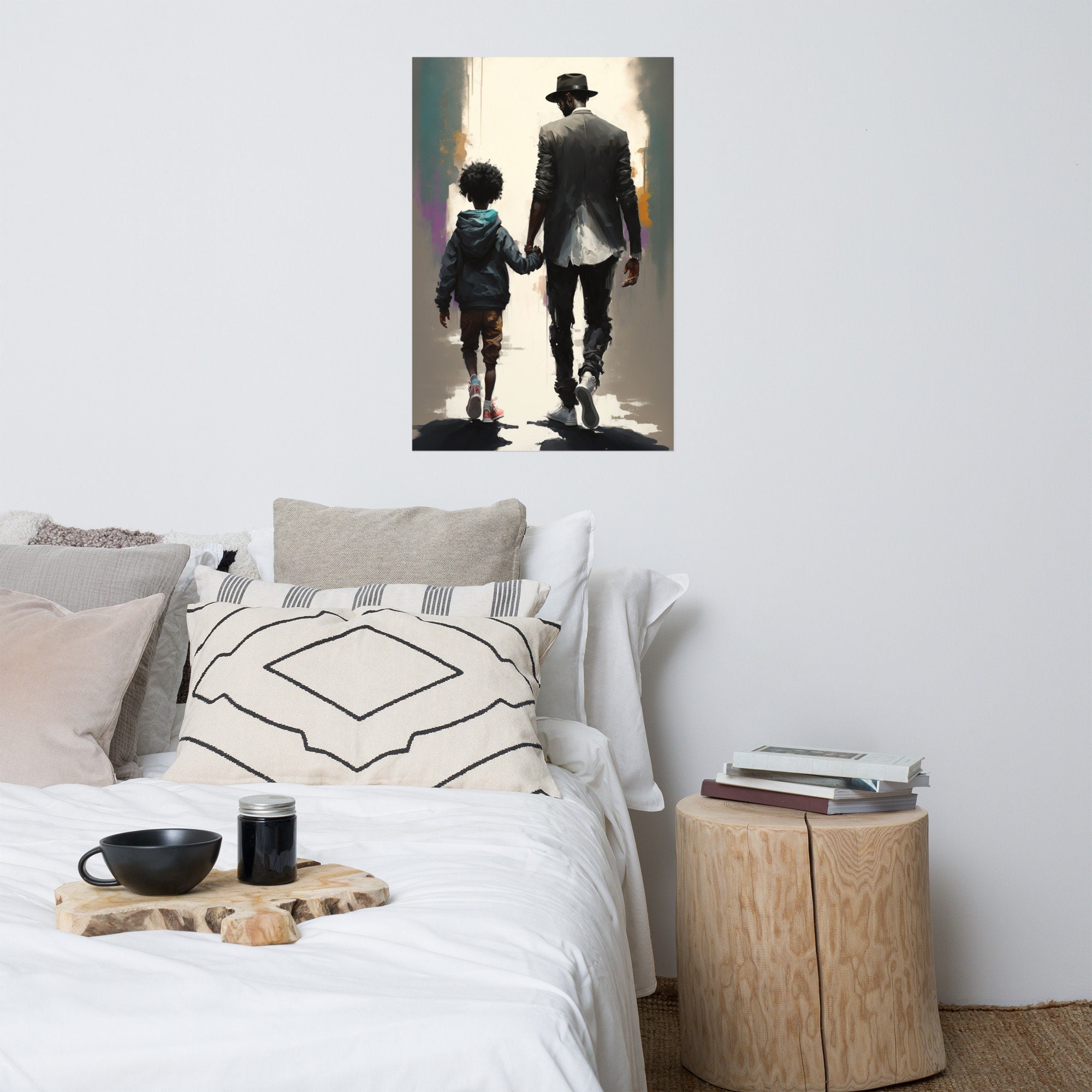 Father and Son, Afrocentric, Africans American, Afrocentric art, POSTER, Wall art, African art, Black art, black man,